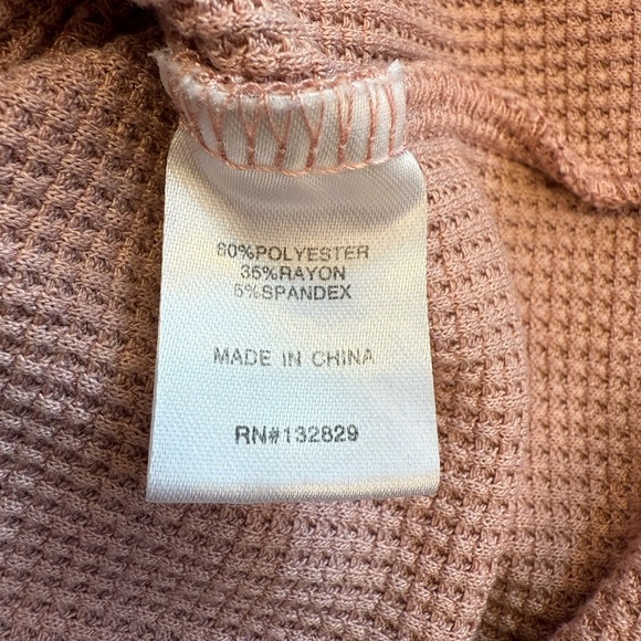 Lovers & Friends Dusty Rose/ Pink Waffle Knit Lounge Set Size Medium - Picture 8 of 14
